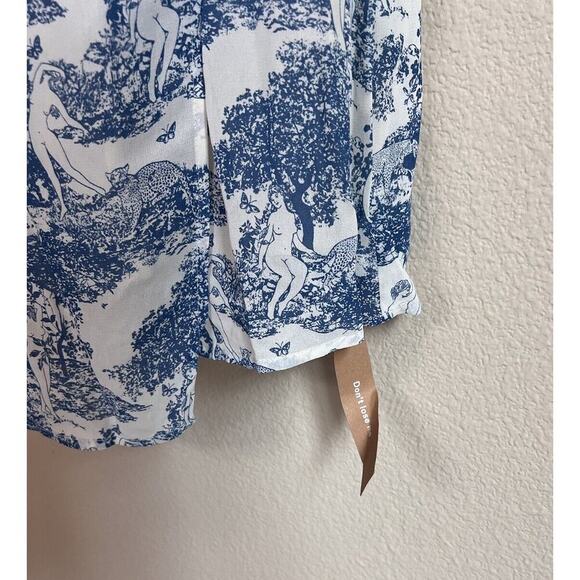 Reformation Kourtney Pastoral Side Slit Midi Dress Blue Size 12 - Picture 5 of 11